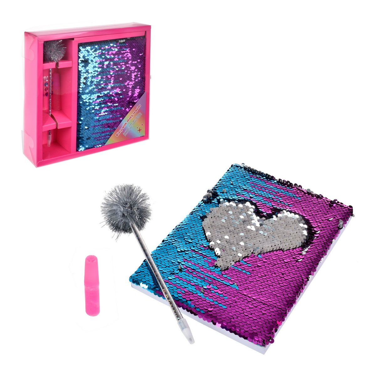 Diario Lentejuelas Gira Brilla Con Lápiz Y Glitter